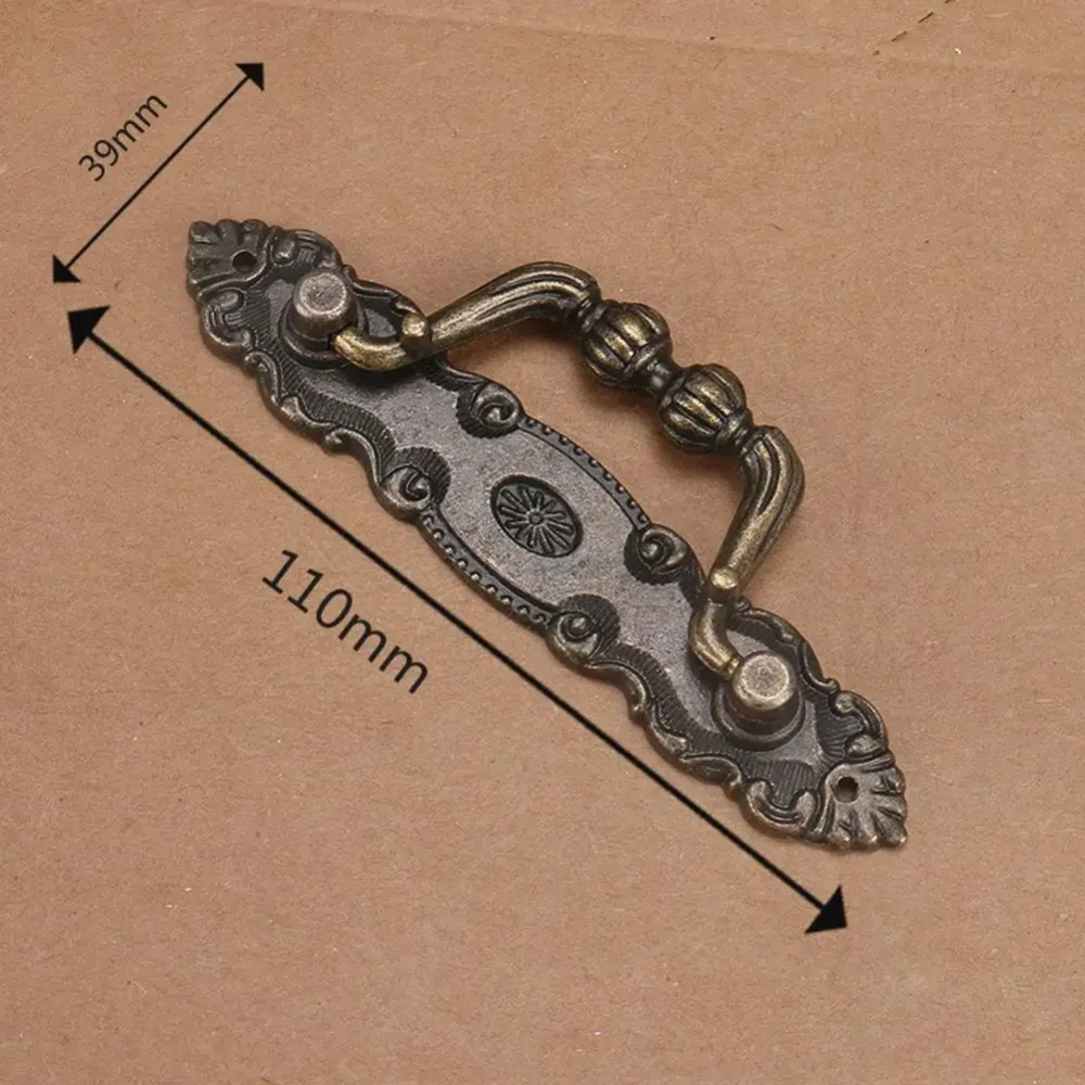 2pcs Antique Pull Handles for Drawer Cabinet Door Wooden Chest Box Bin Metal Drawer Pulls Handles Wardrobe Pulls Handles