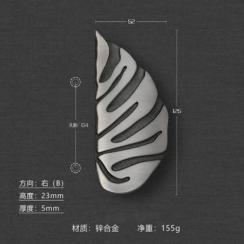 Leaf Handle Black Gold Leaves Creative Cabinet Handles Drawer knobs Wardrobe Door handles Furniture Handles