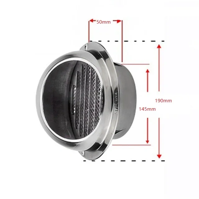 304 Stainless Steel Wall Ceiling Air Vent Ducting Ventilation Exhaust Grille Cover Outlet Heating Cooling & Vents Cap Waterproof