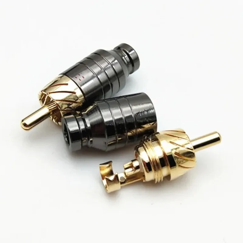 2Pair/4pcs Luxury Soldering RCA Plug Jack Connector Speaker Audio Output/Input Adapter Plug Gold plated Earphone connector jack