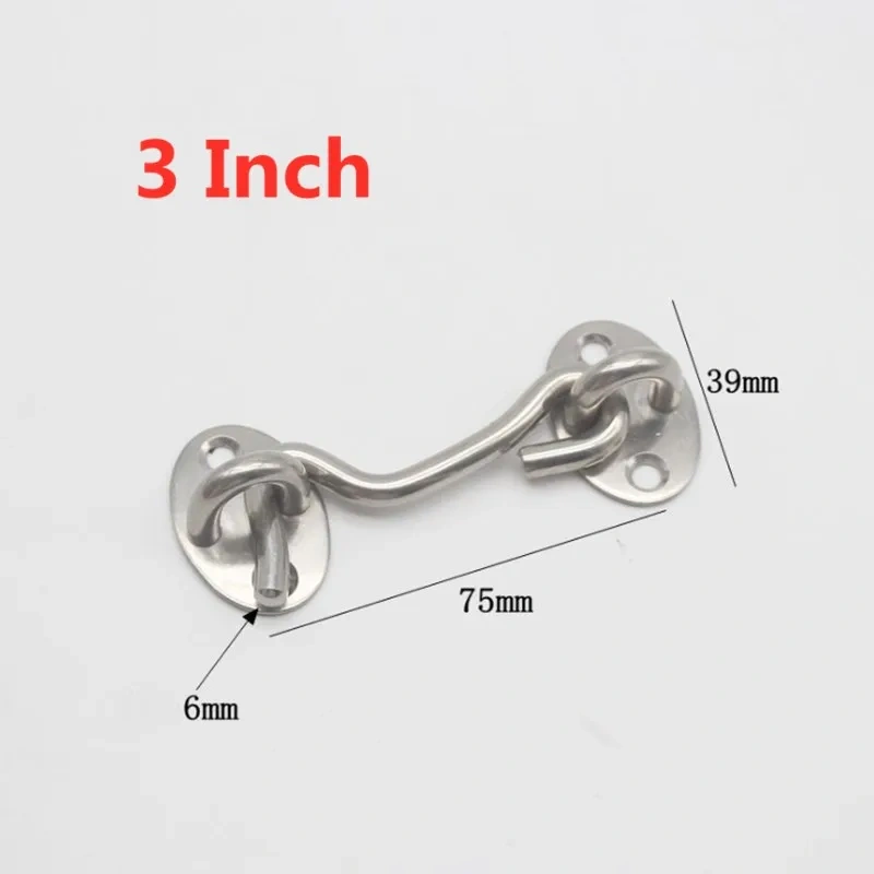 3/4 Inch Crescent Window Lock with Safety Switch Cabin Hook Door Latch Lock Catch Holder with Install Screws