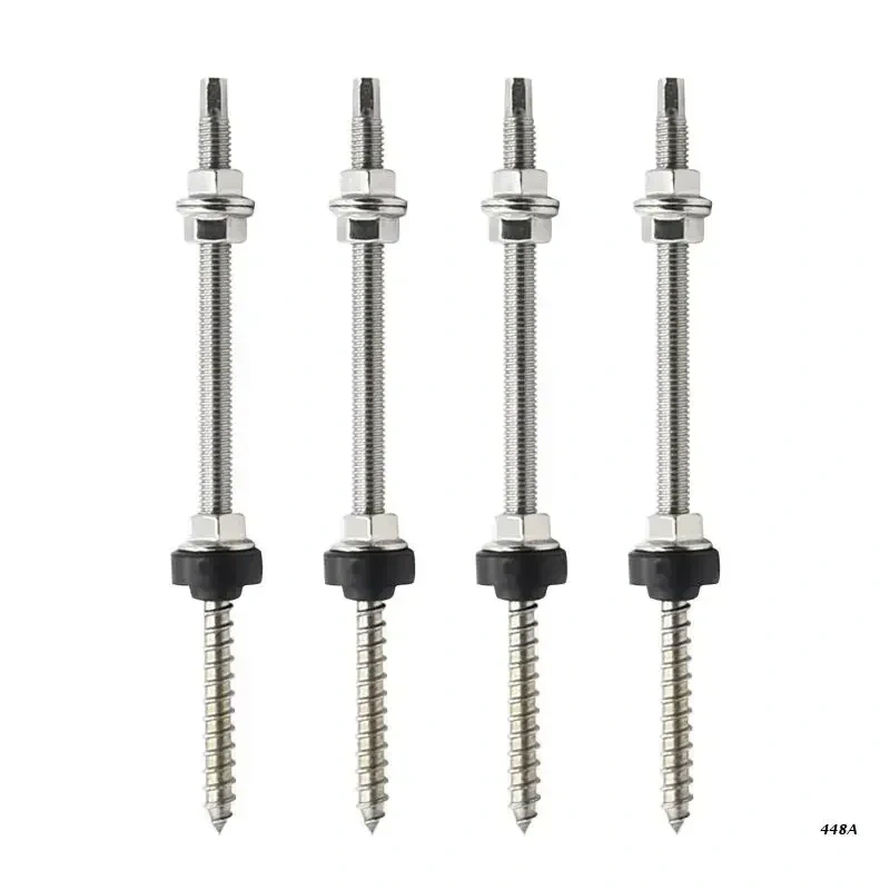 Solar Panel Photovoltaic Accessories Hanger Bolts with EPDM and Locking Nut + Adapter for Solar Photovoltaic 20cm/25cm