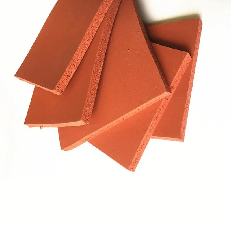 Silicone Foam Sponge Plate Sheet Board Heat Insulation Blanket Strip Square 500 x 500 x 1mm 2mm 3mm Red