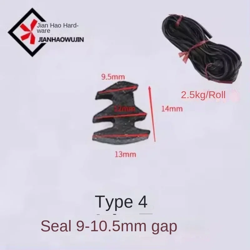 10M doors and windows slot thong Aluminum Alloy fixed glass strip doors and windows three EPDM seal strip Rubber strips