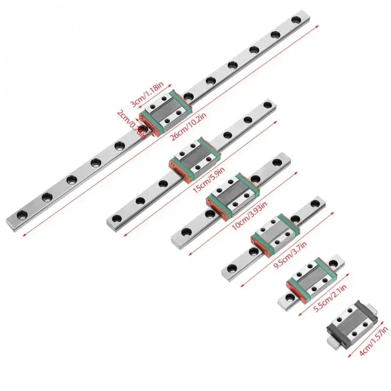 LML9B Miniature Linear Rail Guide Rail 9mm Width+Slide Block Linear Guide Rail Print Parts CNC