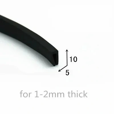 Rubber U Strip Edge Shield Encloser Bound Glass Metal Wood Panel Board Sheet forGlass Metal Wood Panel Board Sheet Cabinet