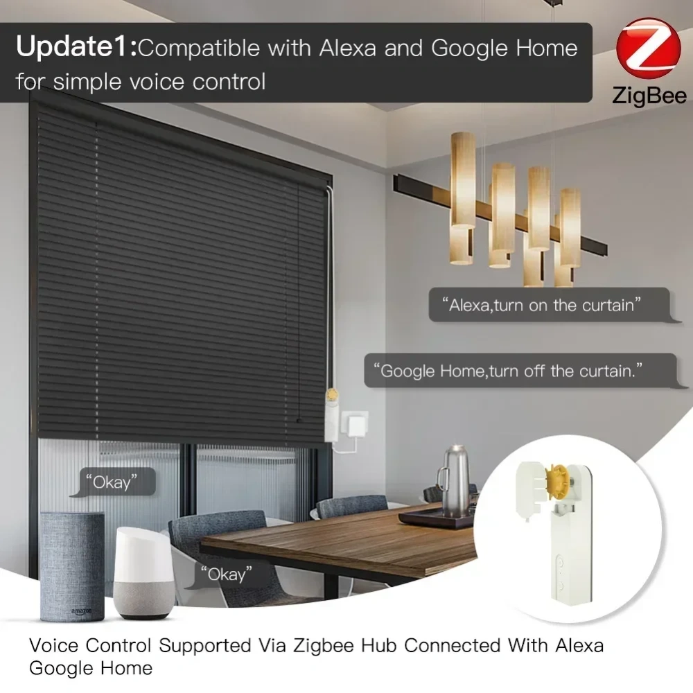 DIY Chain Motorized Bluetooth Roller shutter Blinds Shades Drive Motor  ZigBee3.0 Tuya Smart APP Alexa Google Voice Control