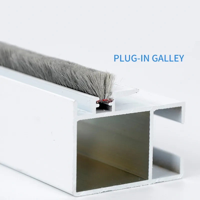 10M 5mm x 8mm  hair sealing strip aluminum sliding door window gap nylon pile brush seal strip  window light gap filler blocker