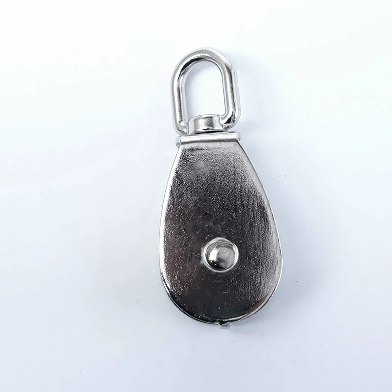 1pcs  M32 High Quality Stainless Steel Heavy Duty Steel Single Wheel Swivel Lifting Rope Pulley Block
