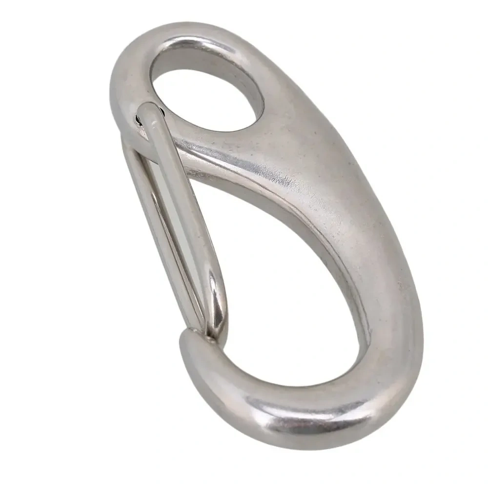 10Pcs Egg Shape Spring Snap Hooks Marine 316 Stainless Steel Multifunctional Hiking Camping Belt Carabiner Quick Release Hook