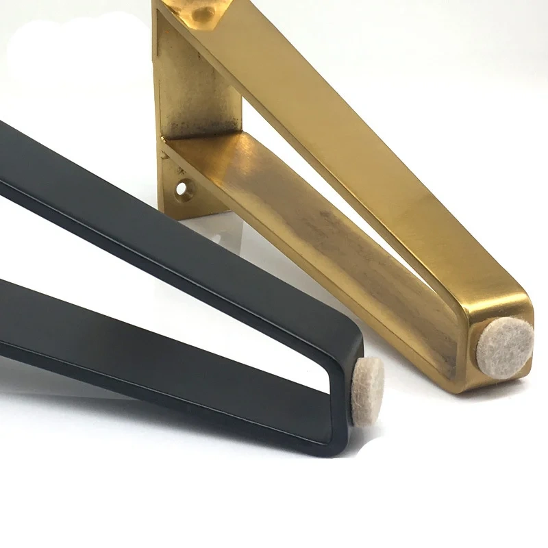 2pcs U-shaped gold hairpin table Desk leg bracket protector solid iron support leg for furniture Sofa cabinet Chair DIY hardware