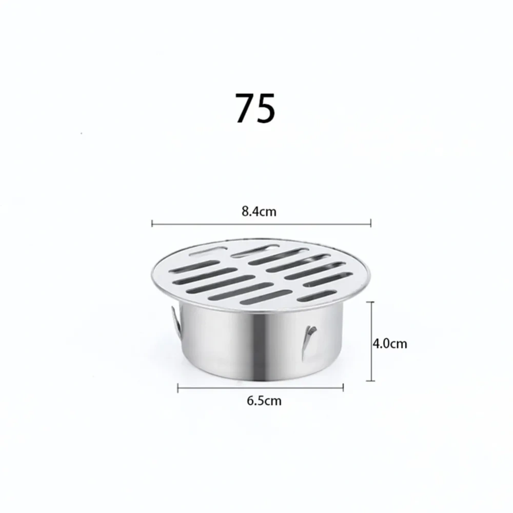 1pc Floor Drain 50-200mm Stainless Steel Round Rain Pipe Cap Anti-blocking Floor Strainer For Bathroom Balcony Drainage Roof