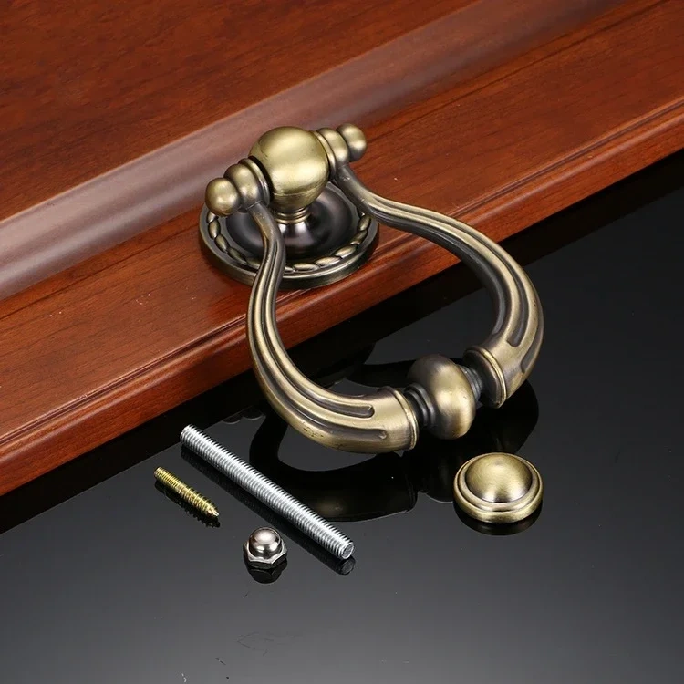 Retro European Simple Door Knocker Luxury Door Knock Ring Handle Zinc Alloy Door Knobs and Pulls Furniture Decor Hardware