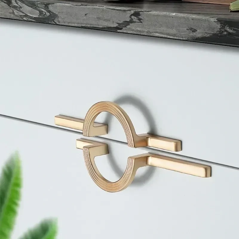 1Pcs Wardrobe Knobs  Cabinet Door Modern Minimalist Cabinet Door Handle Drawer Handle High-end  Circular Long Handle
