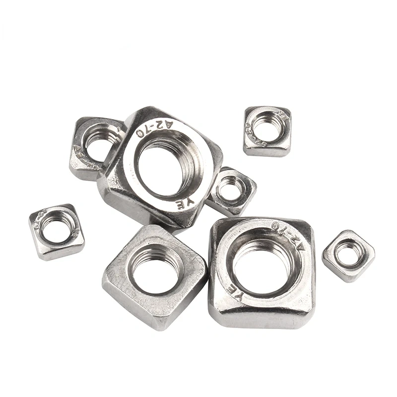 2/5/10/50pcs M3 M4 M5 M6 M8 M10 M12 DIN557 GB39 304 A2-70 Stainless Steel Metric Threaded Square Nut Foursquare Quadrate