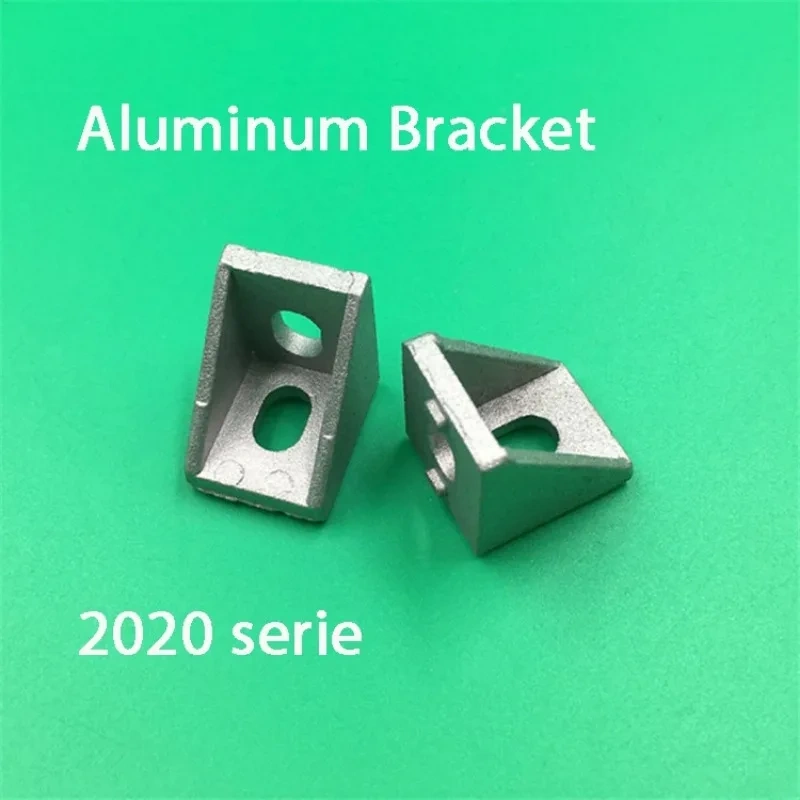 100pcs 2020 Brackets Corner fitting angle aluminum 20x20Corner Bracket 20x20x17mm Solid Cast For 20mm Extrusion CNC Routers