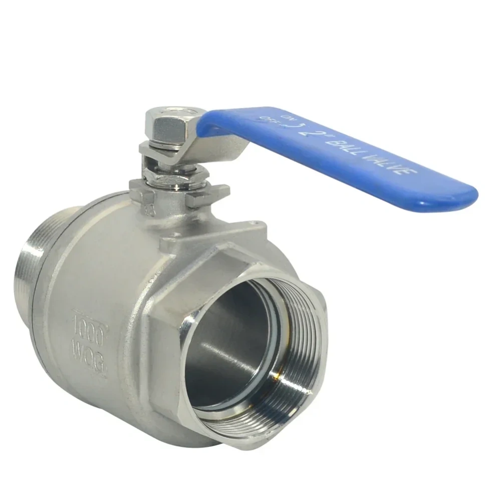 Stainless Steel Two Piece Ball Valve 1/4 3/8 1/2" 3/4" 1" 2" BSP Female And Male Thread Water Gas Oil Switch Fitting Adapter
