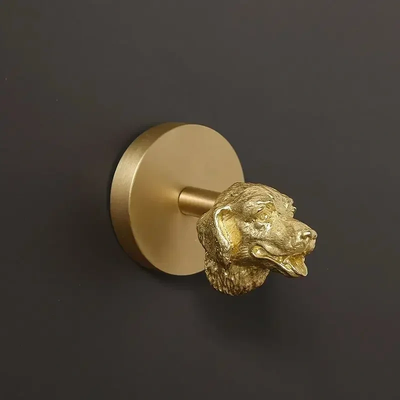 Nordic Retro Brass Muti 3D Animal Design Coat Hook for Porch Bathroom Accessories Wall Hanging Coat Hook Wall Decoration