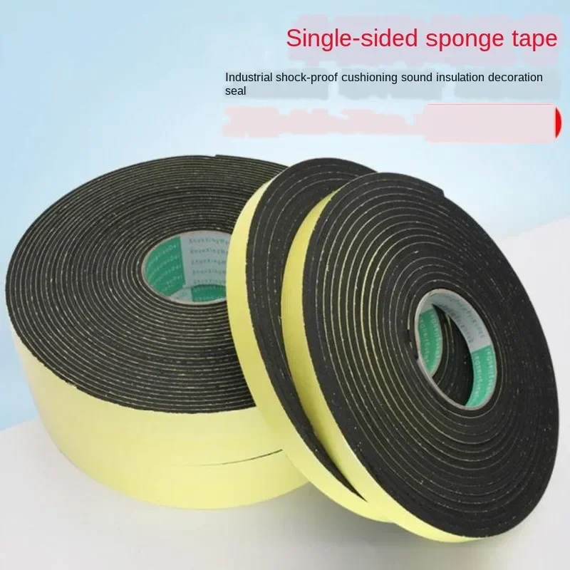 Strong adhesion  EVA black sponge foam  rubber tape  anti-collision seal strip 1, 2, 3mm thick