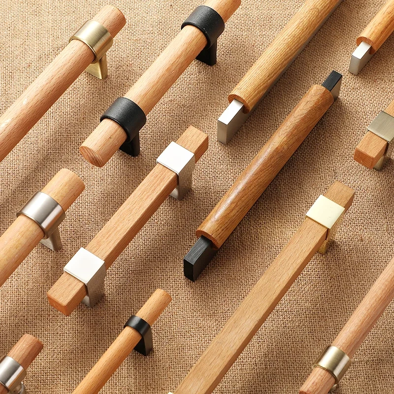 Wood Handles For Furniture Bronze In Cabinet Pulls And Modern Black Kitchen Doors Drawer Kids Gold Adjustable Knobs 96 128 160mm