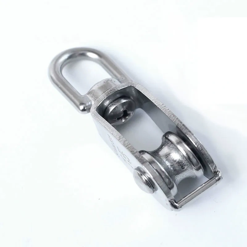 Stainless Steel M20 Pulley Steel Wire Pulley Single Wheel Swivel Lifting Rope Pulley Block For Wire Rope Durable Gravity Skating