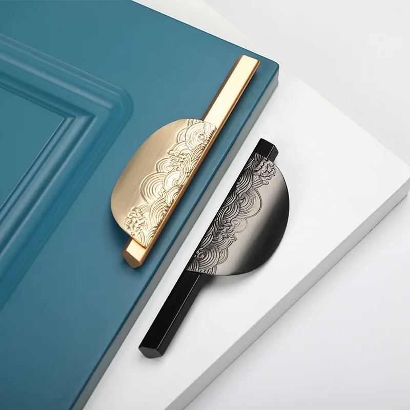 Zinc Alloy Handle Creative Nordic Handle Golden Black American Cabinet Handle Simple Wardrobe Drawer