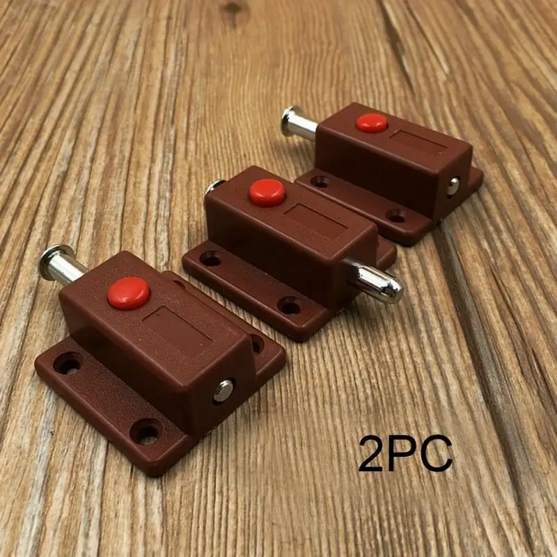 10pcs Door Bolt Exposed Spring Plastic Automatic Button Latch Door Chain Latch For Furniture Hardware