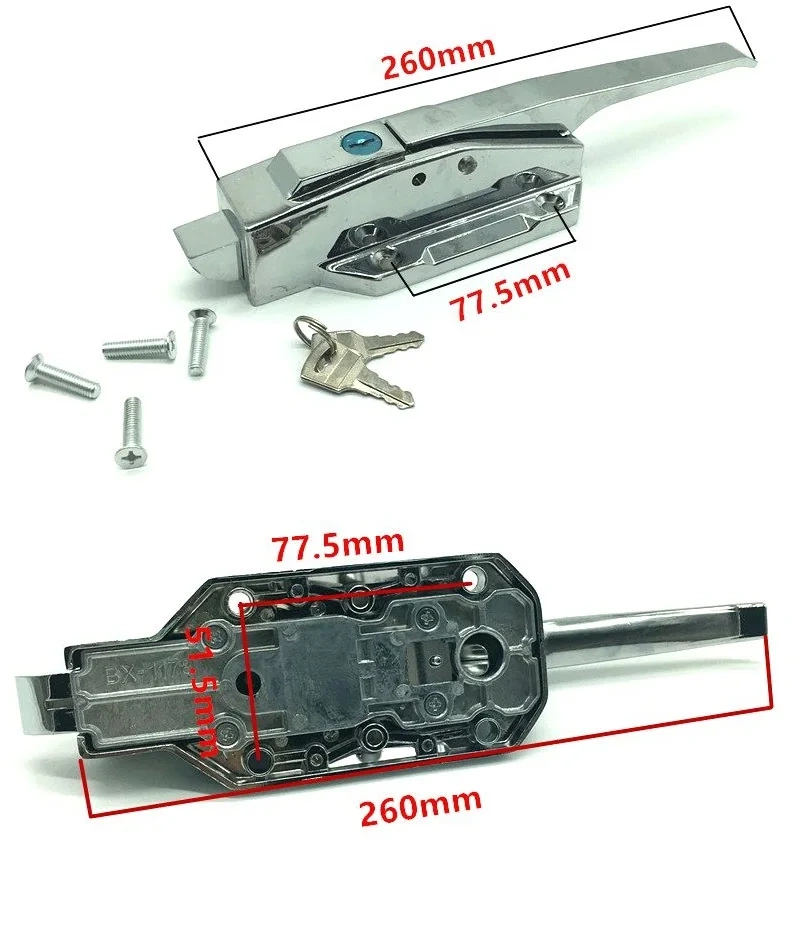 Zinc Handle Pull Lock Offset Freezer Cooler Refrigerator Door Cabinet