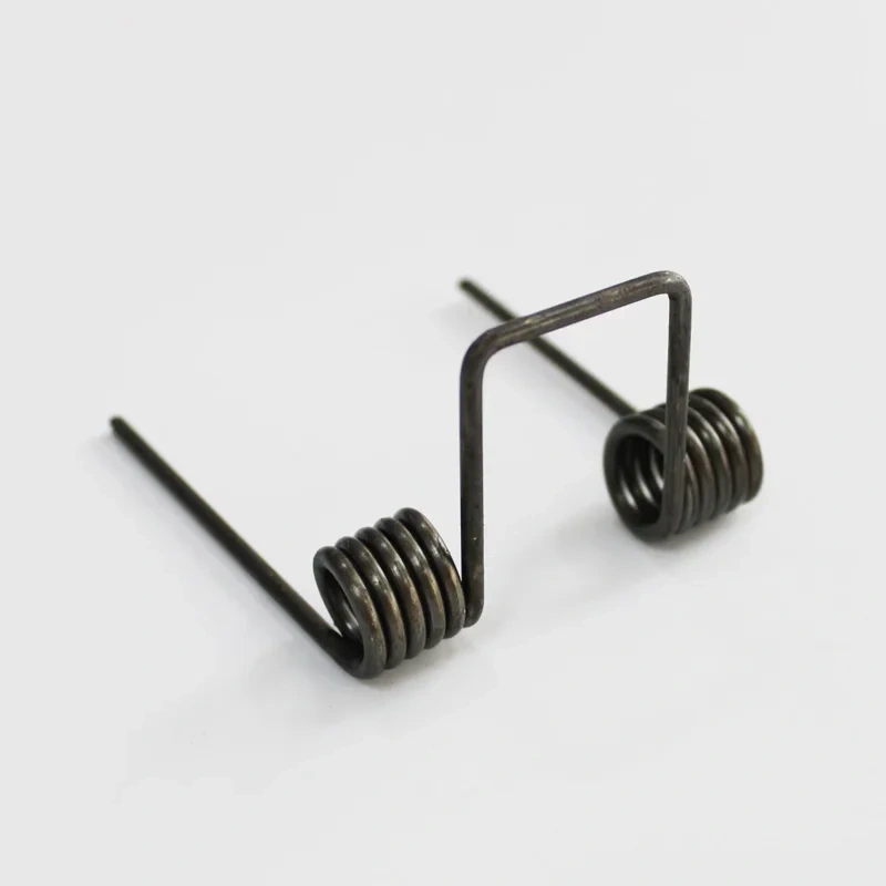 Double torsion spring,wire dia 2.5mm OD. 15.5mm feet length 65mm 5 coils