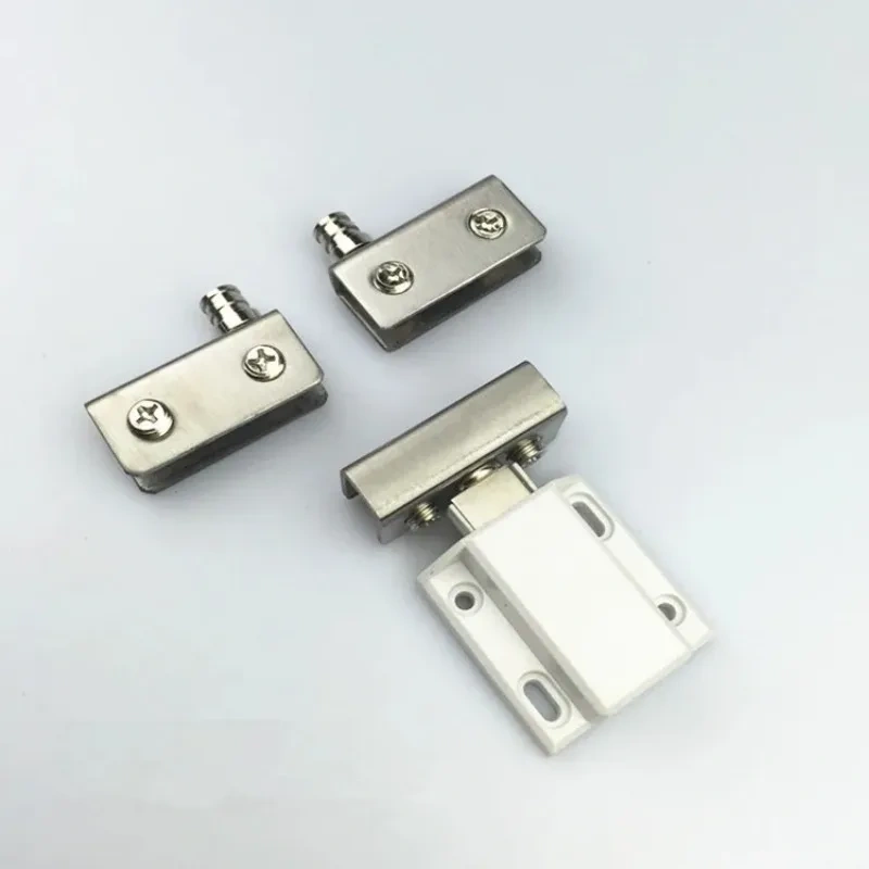 Glass Door Hinges and Push to Open Swivel Rotation Axis Clamps Stainless Steel Showcase Cabinet Hinge Clips Double/Single