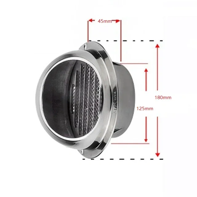 304 Stainless Steel Wall Ceiling Air Vent Ducting Ventilation Exhaust Grille Cover Outlet Heating Cooling & Vents Cap Waterproof