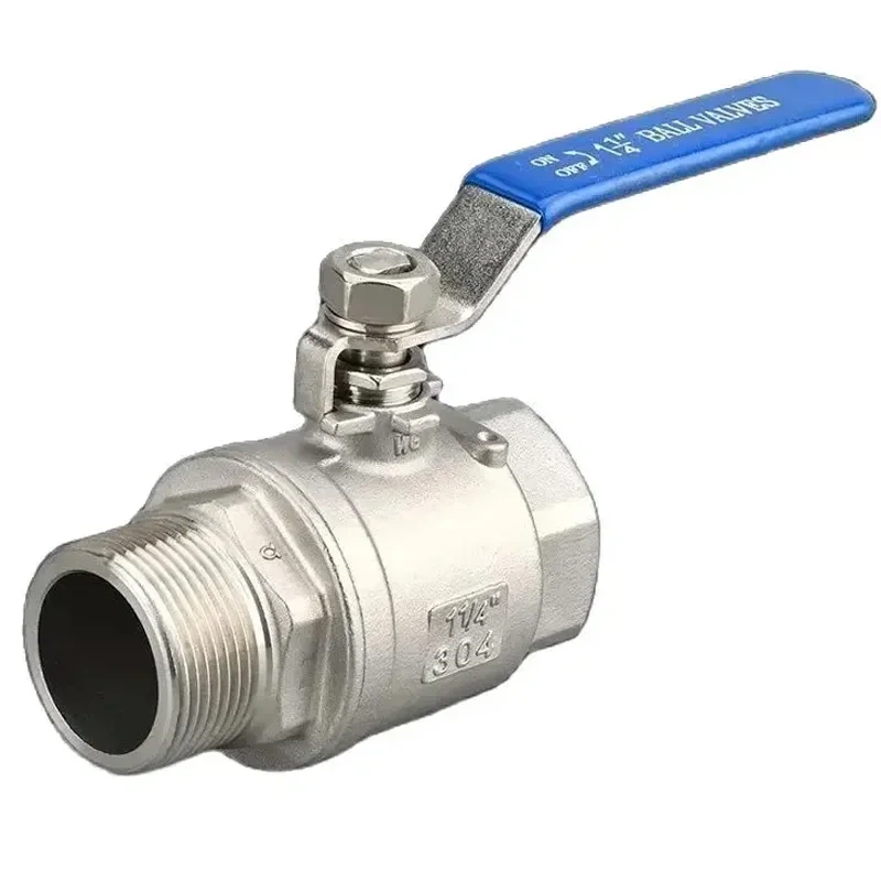 Stainless Steel Two Piece Ball Valve 1/4 3/8 1/2" 3/4" 1" 2" BSP Female And Male Thread Water Gas Oil Switch Fitting Adapter