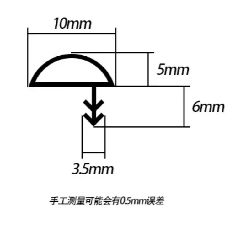 10*3.5mm10Meters Modified rubber sealing strips crash soundproof door thong strip wooden door/ window sealed slot type