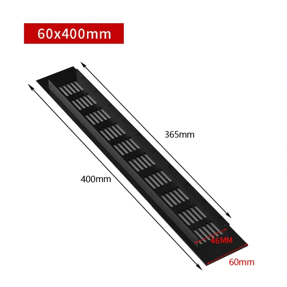 60mm Wide Vents Perforated Sheet Aluminum Alloy Air Vent Cabinet Wardrobe Ventilation Grille Vents Grille Ventilation-Cover