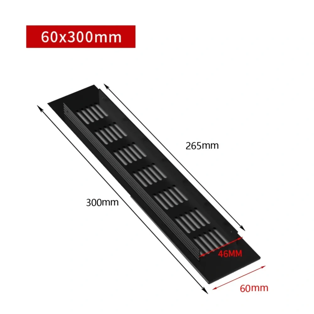60mm Wide Vents Perforated Sheet Aluminum Alloy Air Vent Cabinet Wardrobe Ventilation Grille Vents Grille Ventilation-Cover