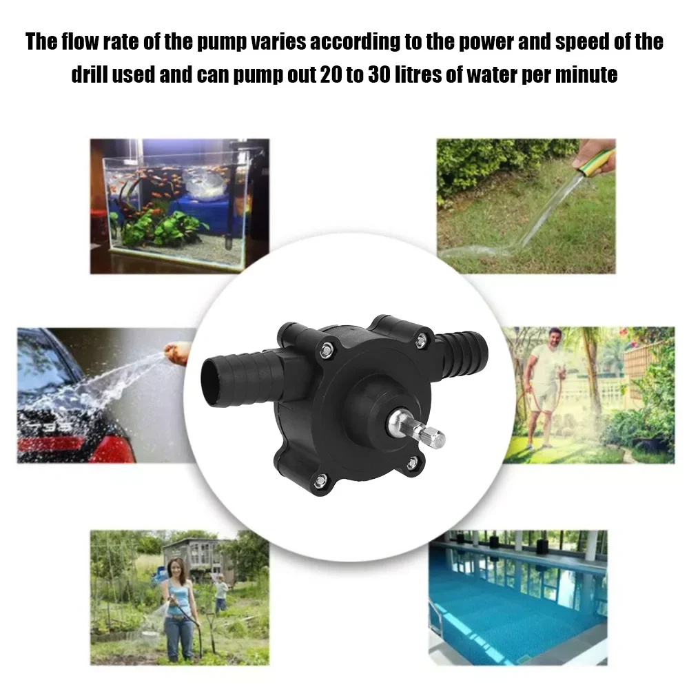 Electric Drill Pump Portable Mini Hand Self-priming Liquid Transfer Pumps Diesel Oil Fluid Water Pump Home Garden Outdoor Tool