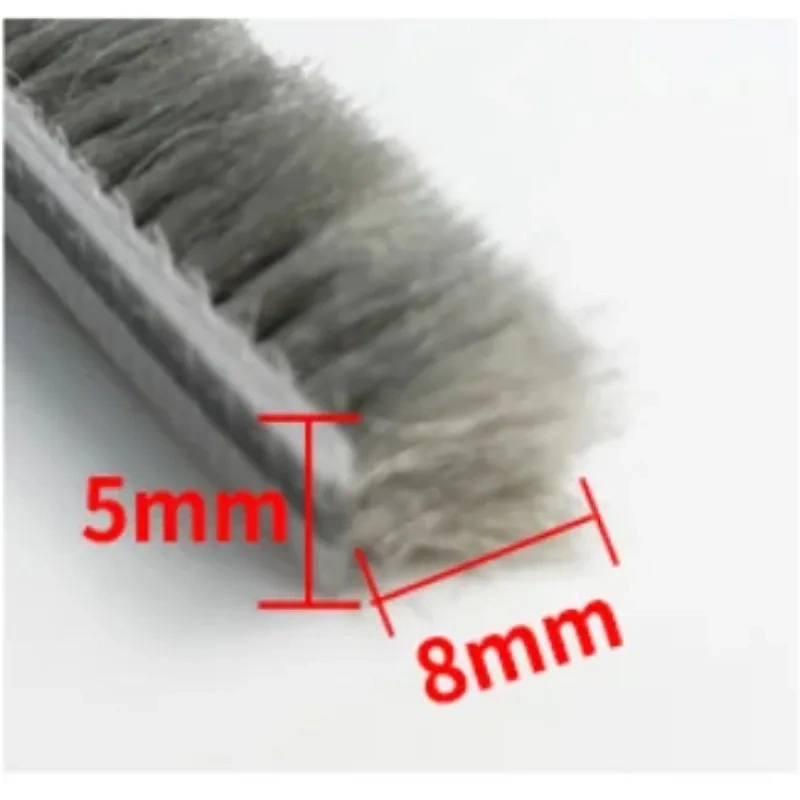 10M 5/6/7mm Elastic straight hair sealing strip Door/Window gap foam Groove Nylon Pile Brush Seal Weatherstrip Dust Proof Strip