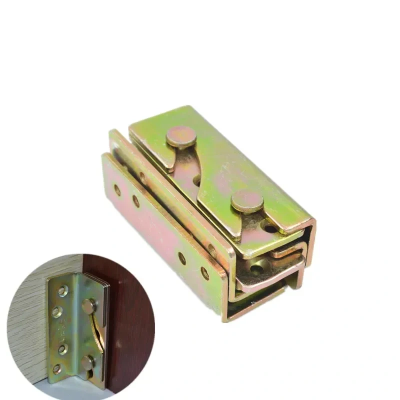 1 Set (4pcs) Bed Hinged Wood Board Connector Fixed Heavy Metal Cabinet Hinge for Bed Fixed Corner Hardware Furniture Accessories