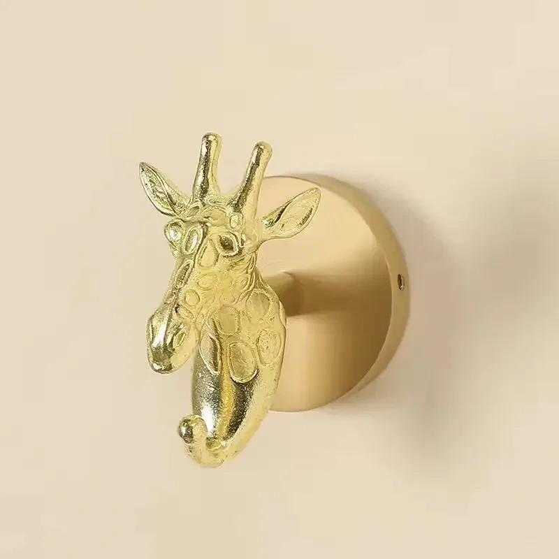 Nordic Retro Brass Muti 3D Animal Design Coat Hook for Porch Bathroom Accessories Wall Hanging Coat Hook Wall Decoration