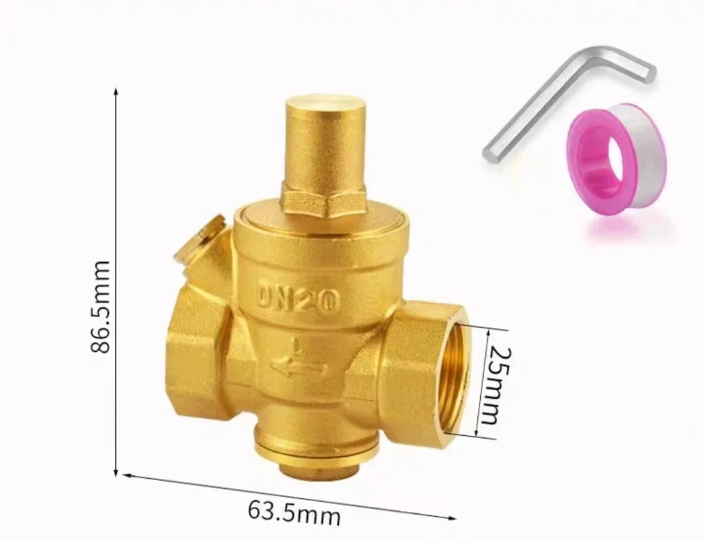 DN25/DN20/DN15 Brass Adjustable Water Pressure Regulator Reducer Maintain Valves Regulator Valves Welding Pressure Gauge Meter