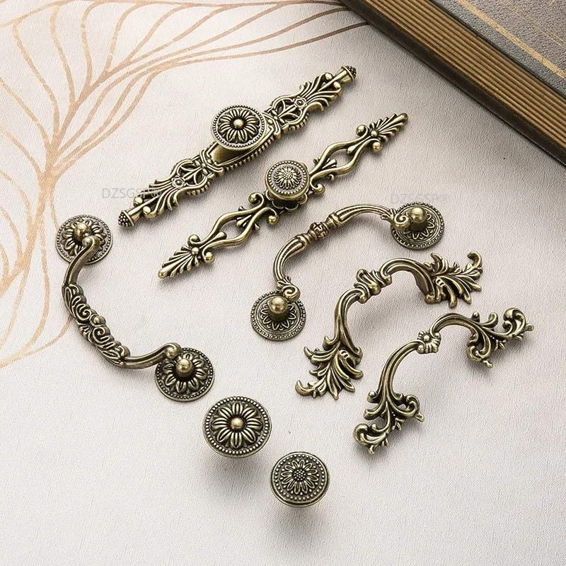 "Kitchen Cupboard Pull Square Cabinet Drawer Knobs Zinc Alloy Dresser Door Hardwares Antique Bronze   Bathroom Handles"