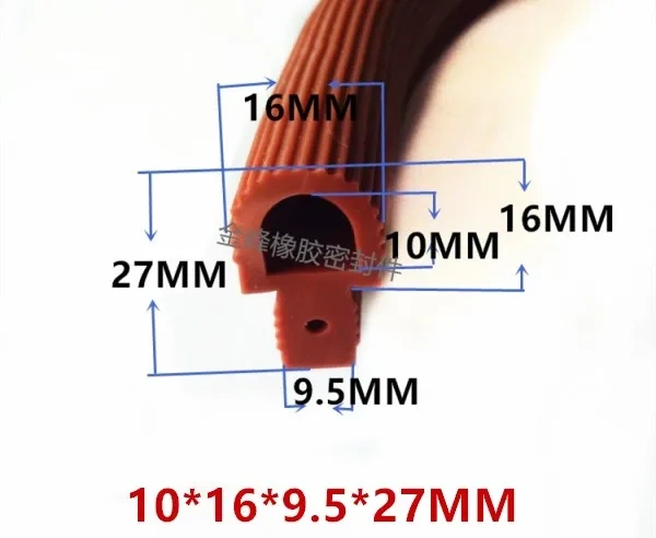 5M Silicone Strip Red Shaped Mushroom Head Sealing Strip High Temperature T-Shaped Silicone Strip for Oven Door Sealing Strip