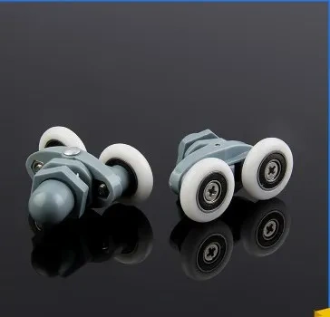 8PCS Twin Shower Door Rollers/Runners 19/23/25/27mm Wheels Diameter Bathroom Door Runners Sliders Wheels Double wheel