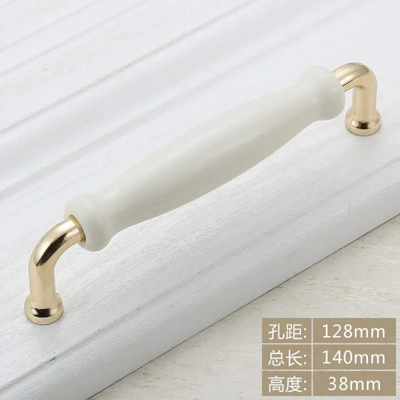 Golden Kitchen Cupboard Door Handles Drawer Knobs European White Furniture Pulls