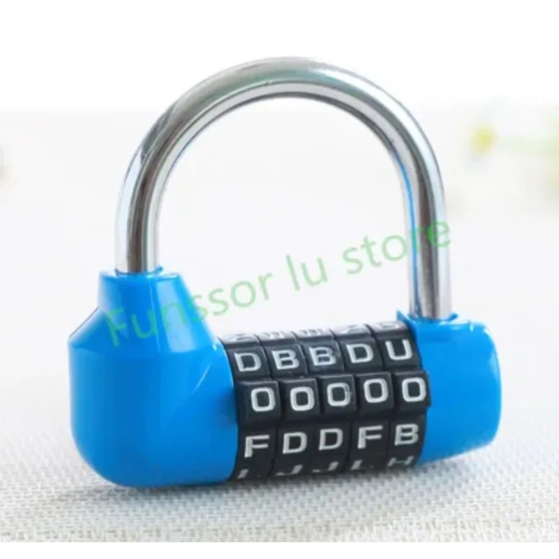 5 Letter Zinc Alloy Combination Padlock Code Password Lock Door Cabinet Drawer Bike Motorcycle Student Locker