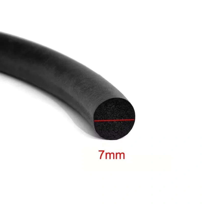 10 meters 7mm DIY O shape car door flexible rubber foam sealing filler strip weatherstrip with steel rope