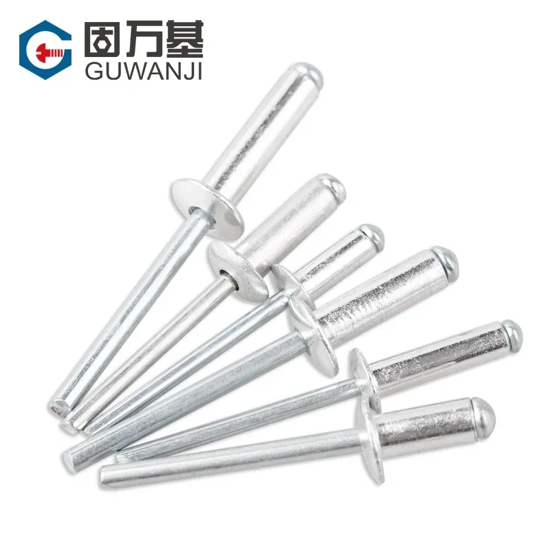 50/100pcs M2.4 M3.2 M4 M5 GB12618 Aluminium Mushroon Head Break Mandrel Blind Rivets Nail Pop Rivets For Furniture Car Aircraft
