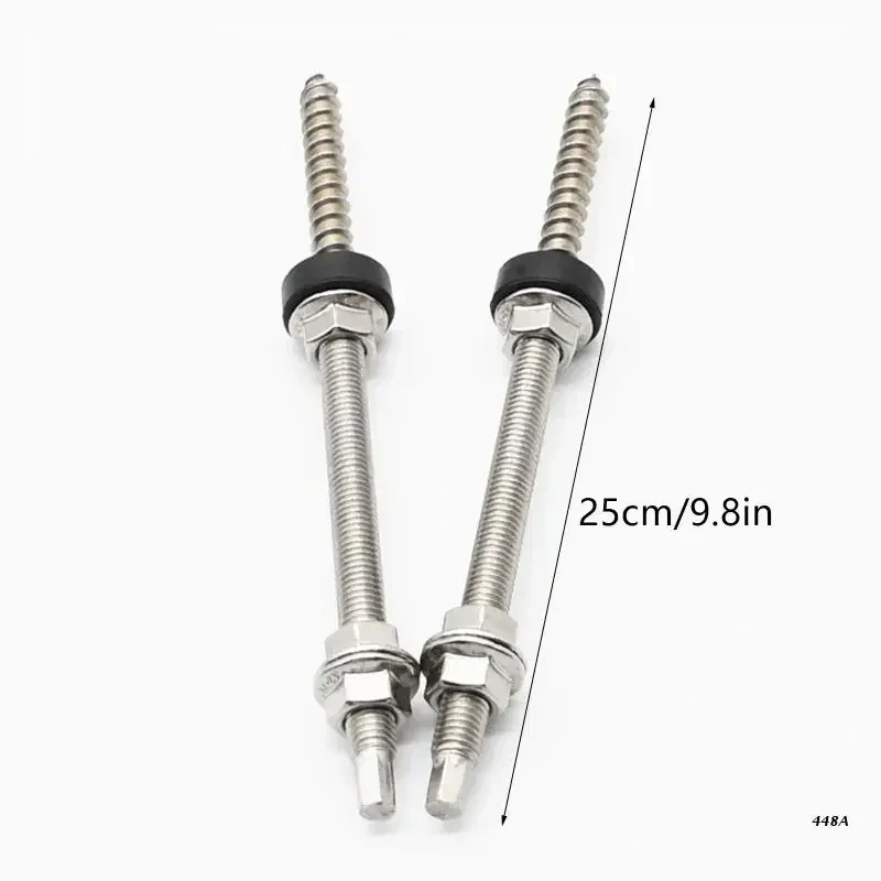 Solar Panel Photovoltaic Accessories Hanger Bolts with EPDM and Locking Nut + Adapter for Solar Photovoltaic 20cm/25cm