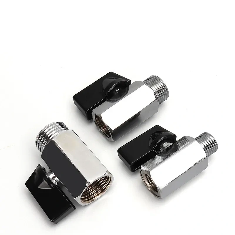 1/8" 1/4" 3/8" 1/2" Brass Ball Valve BSP Threaded Black Mini Valve Male To Female Air Compressor Water Gas Oil Shut Off Valve