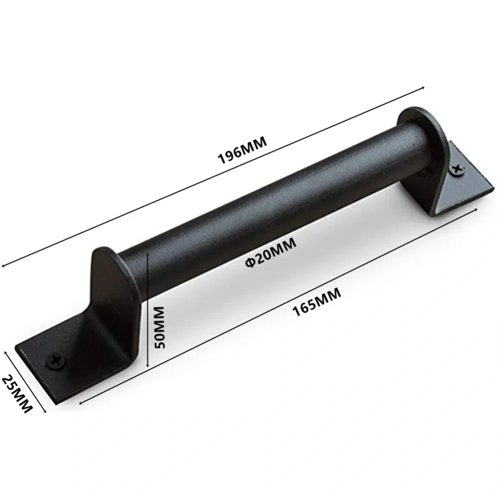 Black carbon steel Sliding Barn Door Pull Handle Sliding Closet Gate Cabinet Door Handle